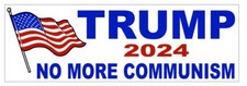 Trump Bumper Sticker 2024 No More Communism D7292