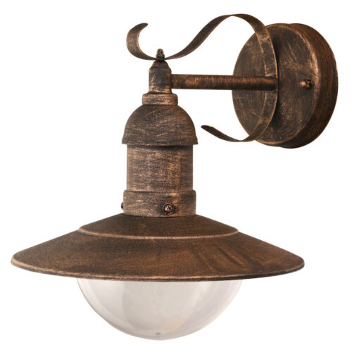 Landhausstil Wandleuchte Hofbeleuchtung Außenlampe Strahler schwarz gold Laterne - Bild 2 von 12