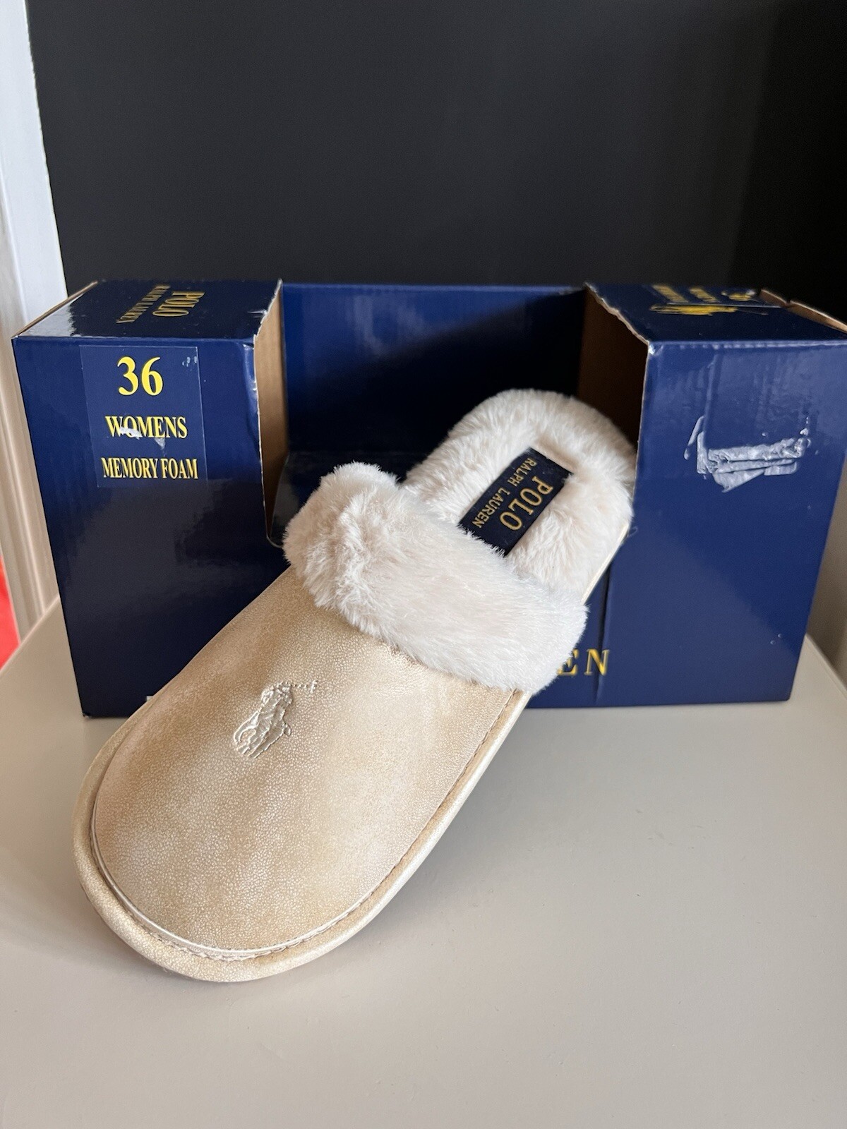 PANTOFOLA D’ORO Set regalo pantofole Polo Ralph Lauren bambina donna taglia 3