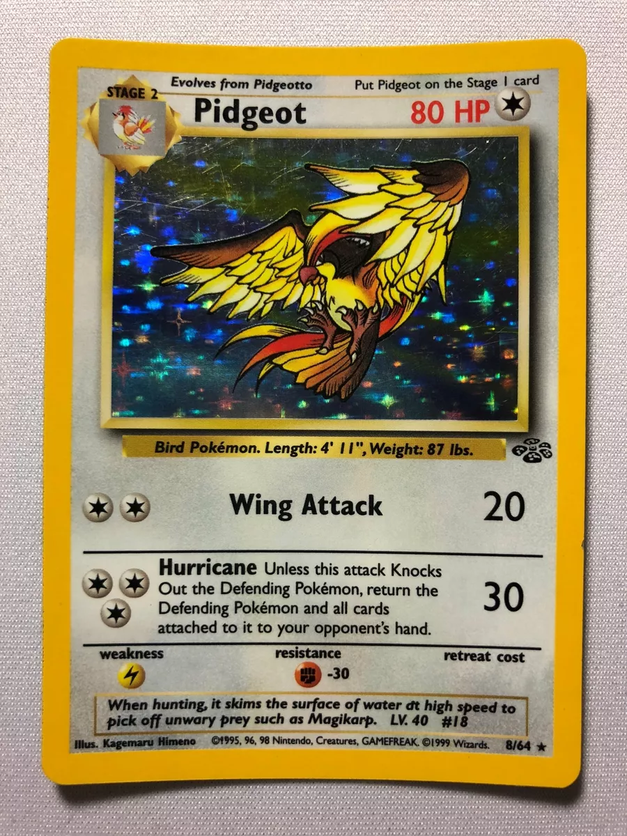 PIDGEOT 8/64 HOLO RARE JUNGLE SET COLLECTION 1999 POKEMON CARD