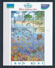 [AR196] Aruba 1997 Marine Life Dolphins Fish Coral Diving MNH Sheet