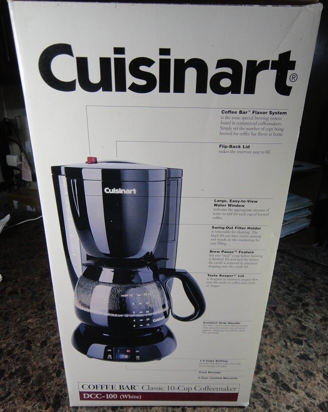 Vintage Cuisinart coffee maker DCC100 in Original Box, Instruction