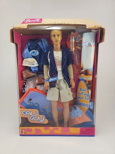 Vintage 2003 Mattel Barbie Cali Guy Blaine Doll W/ Surfing Gear Accessories