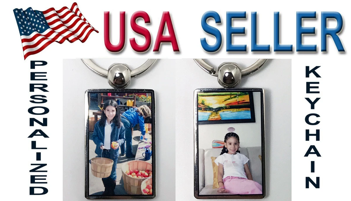 Personalized Keychain keyring custom picture photo Stainless Steel