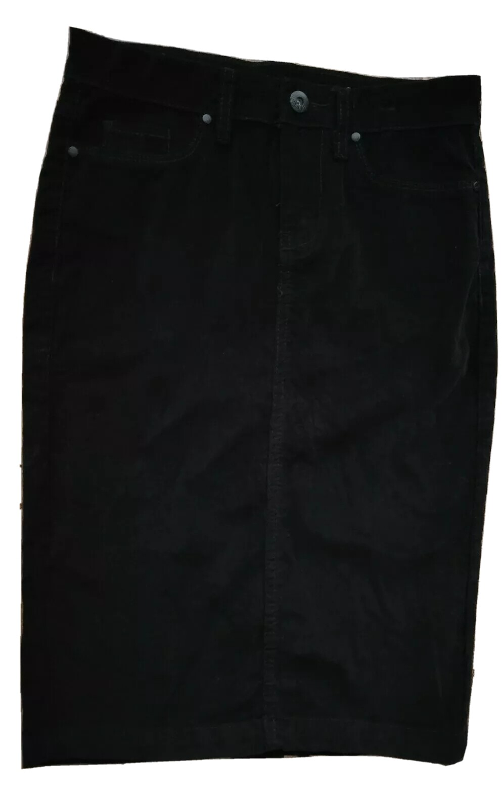 Jupe Crayon Eddie Bauer En Velours Côtelé Noir - Taille 10 - Longueur Genou - Coton