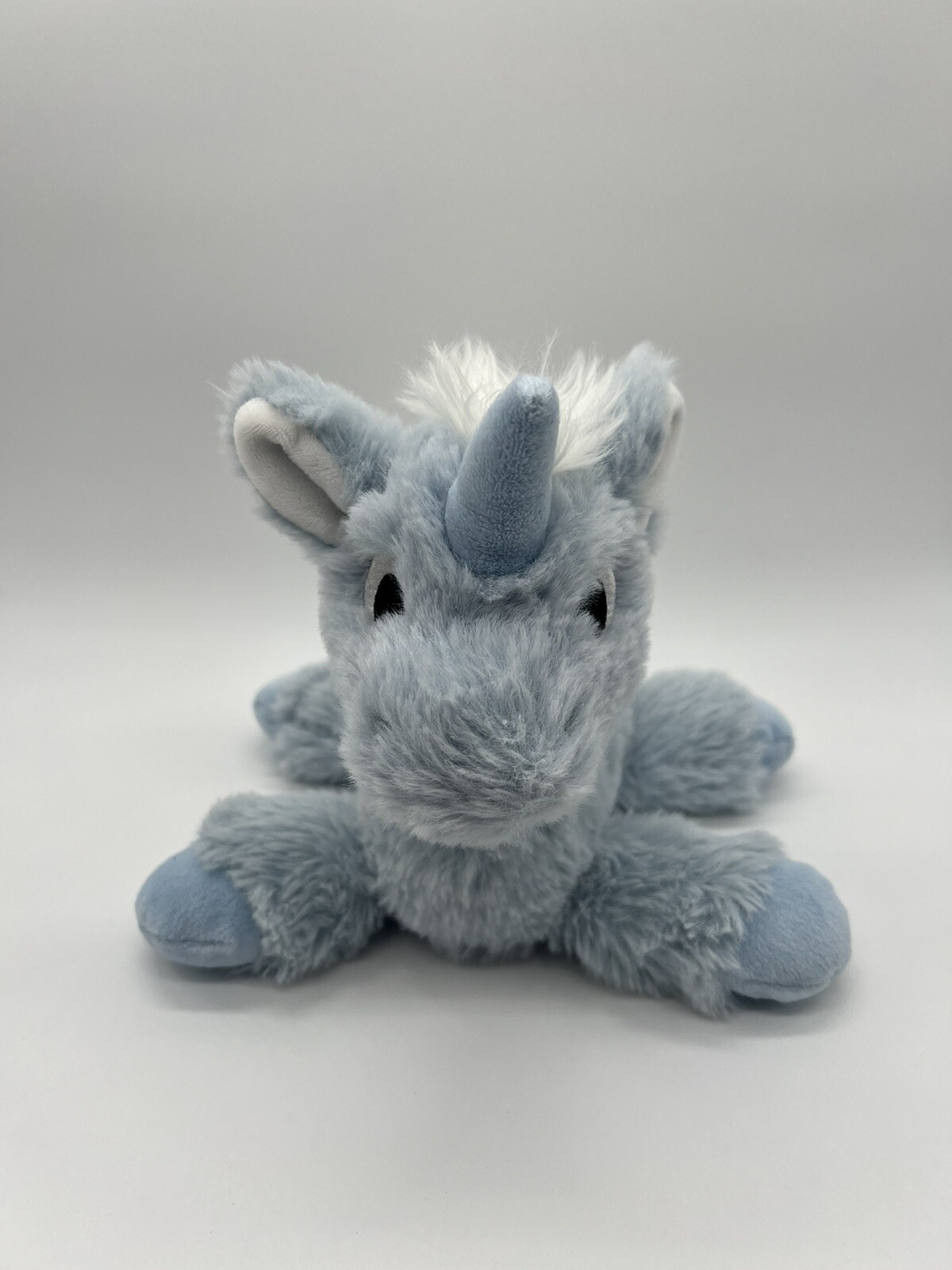 Manhattan Toy Plush Unicorn Floppy Blue Stuffed Animal Bean Bag Lovey Soft 10”