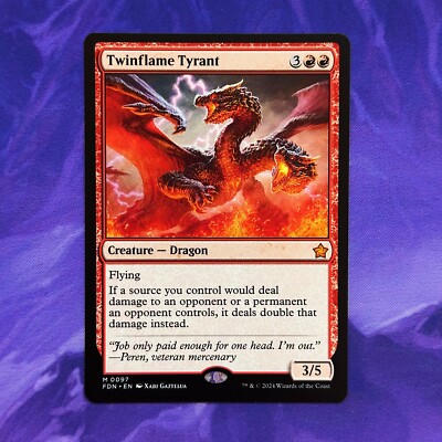 Twinflame Tyrant MTG Card - Foundations Set Mythic Rare 1x | Near Mint/Mint English Magic Card Twinflame Tyrant MTG Card - Foundations Set Mythic Rare 1x | Near Mint/Mint English Magic Card
