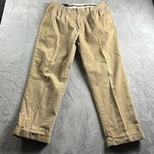 Polo Ralph Lauren Corduroy Hammond Pants Men's 38x30 Tan Pleated Cuffed Classic