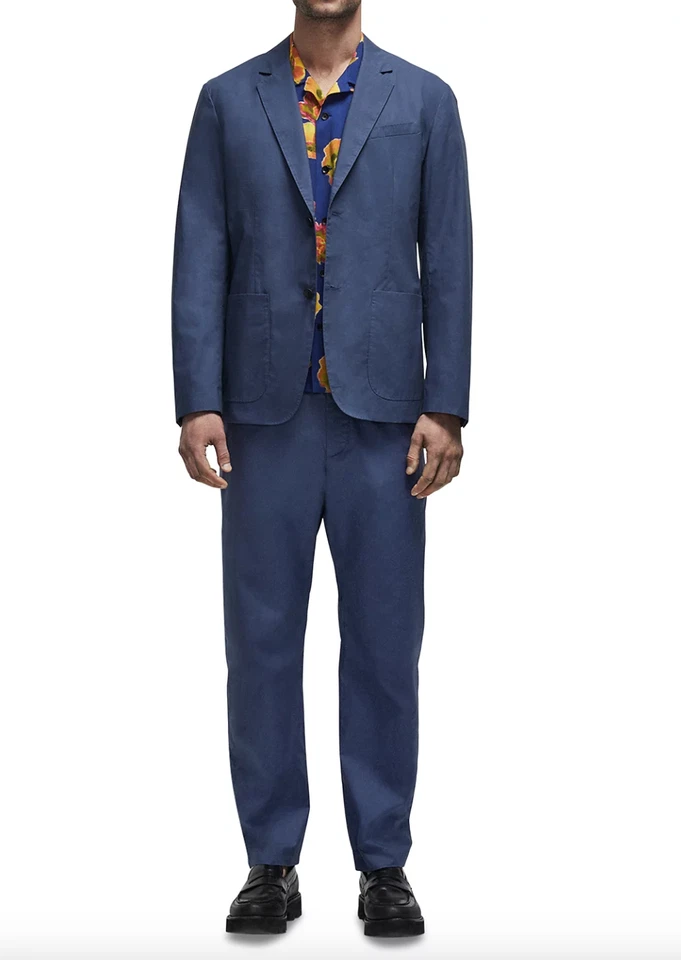 NEW Rag & Bone Blue Shift Paper Cotton Tailored Fit Blazer Sz 38 NWT $495 - Image 2 of 4