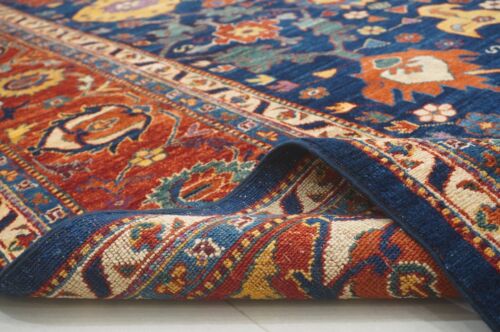 12 x 15 ft Navy Blue Bidjar Afghan Hand Knotted Wool Transitional All Over Rug - Picture 16 of 21