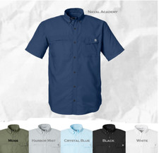 Men  s Huk Tide Point Button Up Short Sleeve Shirt, UPF 30 , Breathable - H150171