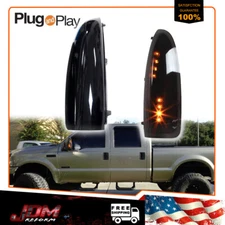 2x Smoked LED Side Mirror Turn Signal Lights For 03-07 Ford F250 F350 F450 F550