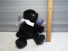 russ berrie Shining Stars Black Cat Plush Stuffed Kitty Green Eyes With Tags