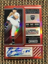 (1) PARKER CARACCI 2018 USA Baseball Contenders Optic RED /100 Auto QTY Ole Miss