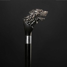 Designer Wolf Black Designer Hand Carved Wooden Walking Cane Stick for new style