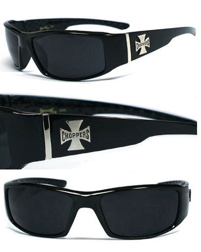 Neu Choppers Biker Herren Sonnenbrillen - Kreuz Logo C38