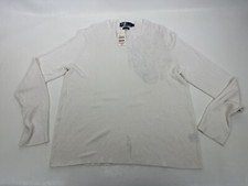 Polo Ralph Lauren Linen Sweater Light Weight Men's Sz XL Ivory Off-White Vintage