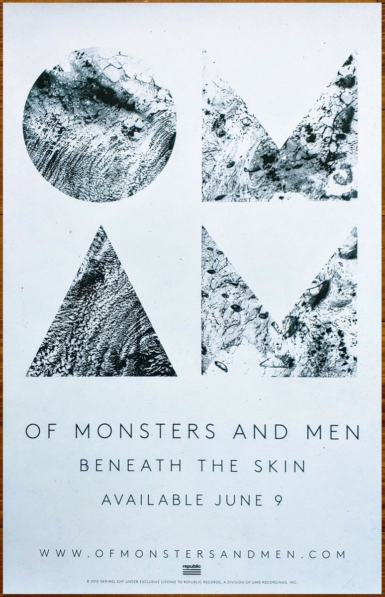 OF MONSTERS AND MEN Beneath The Skin Ltd Ed New RARE Tour Poster
