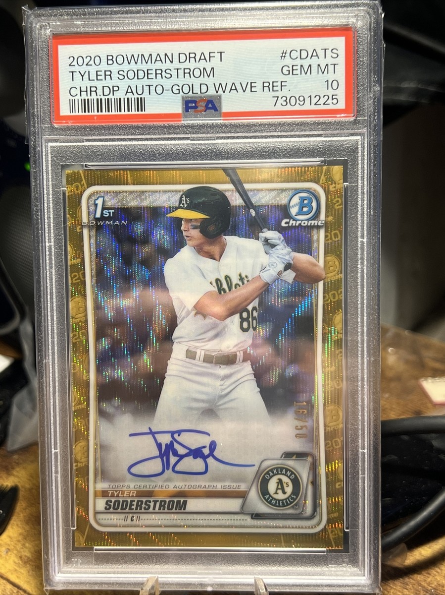 PSA 10 TYLER SODERSTROM AUTO 2020 Bowman GOLD WAVE REFRACTOR /50  