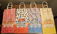 12 Piece Medium Paw Patrol Style Birthday Party Kraft Paper Gift Bags Sacks