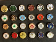 (24) Metal Stem Golf Marker Lot - Mostly English UK Golf Courses Assortment!