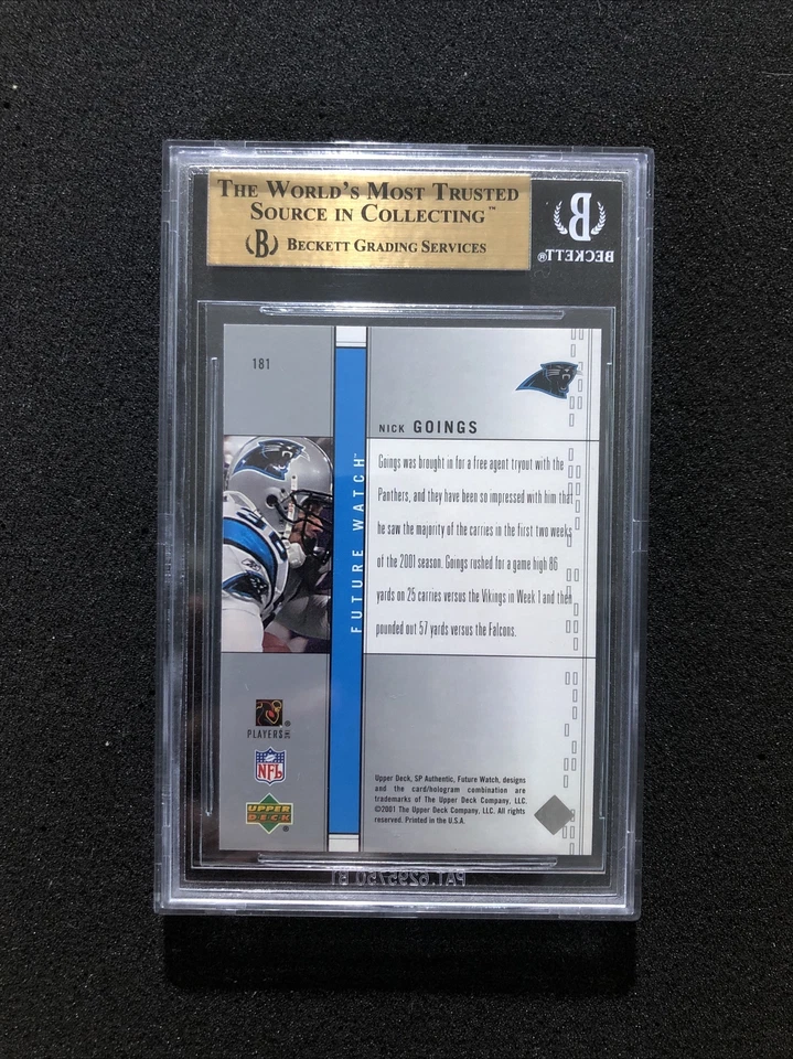 2001 Upper Deck SP Authentic NICK GOINGS #181 BGS 9.5 💎 GEM MINT RC 💎 731/800 - Image 2 of 2