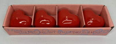 Vintage Wal-Mart Valentine's Day Heart Candles Set of 4 New SKU H402