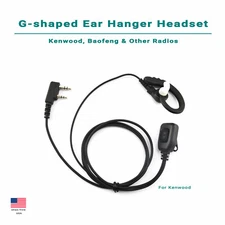 1.5-Wire Ear Hook PTT Earpiece for Kenwood & Baofeng Radios UV-5R, BF-888s, H777