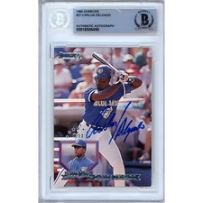 Carlos Delgado Signed 1995 Donruss #37 Beckett BAS Slabbed Blue Jays MLB Auto
