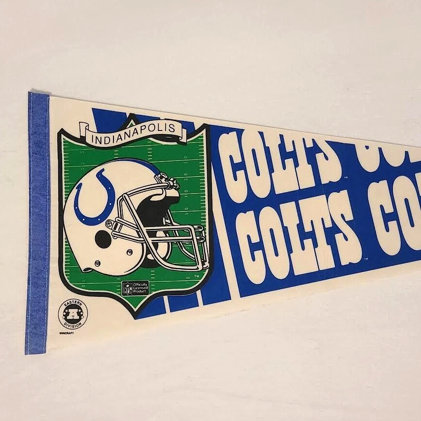 Banderín de colección de los 90 Indianapolis Colts WinCraft NFL tamaño completo 30"x12" fútbol americano Foto 3 de 4