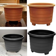Garden Plant Round Plastic Pot Flower Planter 32,39cm Indoor Outdoor Container