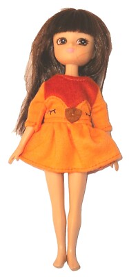 Arklu of London Ltd Lottie Doll ANIME Big Eyes Brunette Hair 7''  Cute Dress RARE