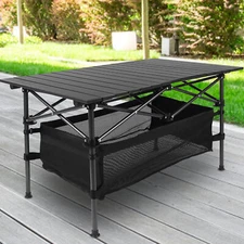 37x22" Folding Camping Table Outdoor Aluminum Roll-up BBQ Grill Cooking Table US