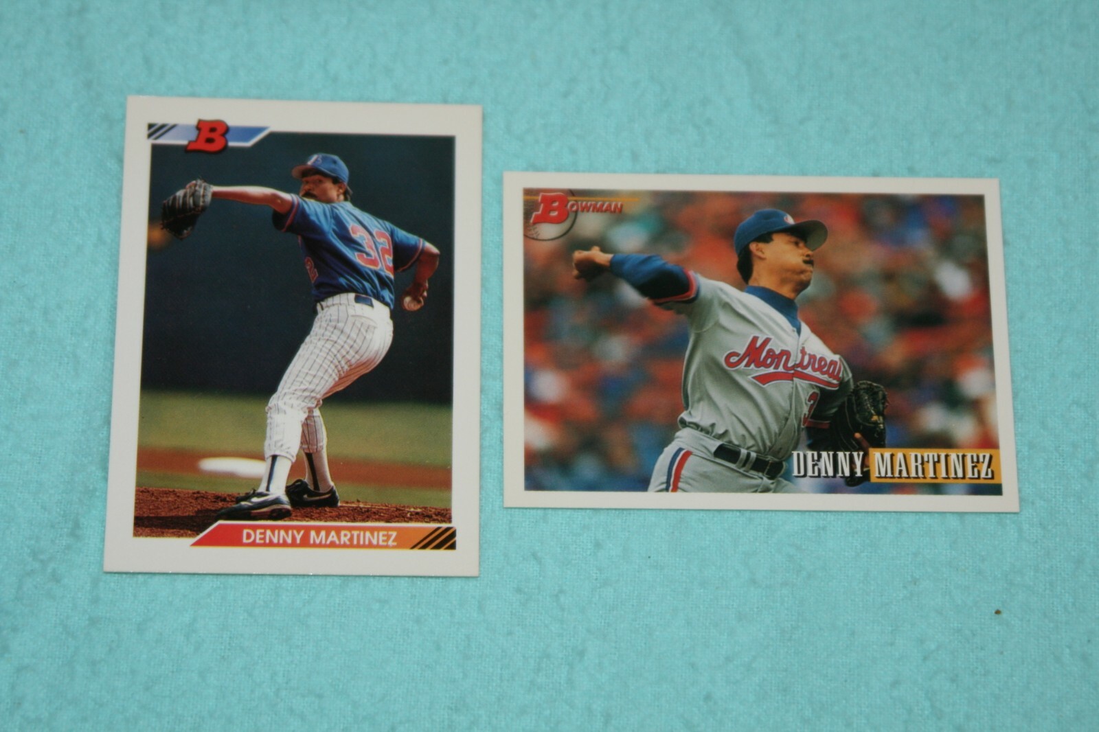 DENNY MARTINEZ LOT OF 2 1992 & 1993 BOWMAN #305 & 480 MONTREAL EXPOS