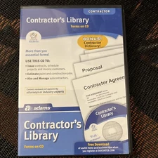 Adams Contractor's Library Forms on CD Over 500 Forms and Tools Free Shipping