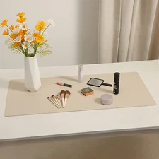 Leather Desk Pad Blotter, 36X17 Inch Big Keyboard Mouse Pad,Waterproof Non-Slip 