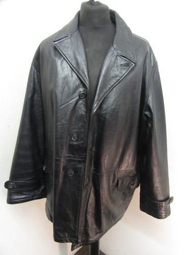GIACCA TRENCH PEA VINTAGE ARMANI IN PELLE TAGLIA 42 O XL - Foto 8 di 19