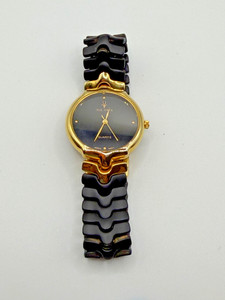 Vintage 80s Retro ORYX Black/Mustard Gold Tone Women’s Watch New Battery NIB Oryx Watch | eBay main image 2