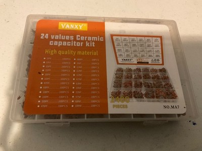 24 vaules 2400pcs ceramic capacitor 2pf-100nf 50v multilayer monolithic chip cap