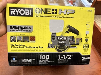 RYOBI ONE+ HP 18V Brushless Handheld Wet/Dry Masonry Tile Saw 1009888574 NEW