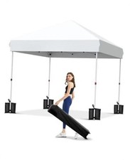 10x10ft Pop Up Canopy Tent,Portable Shelter Canopy 10x10FT/0-Sidewall White