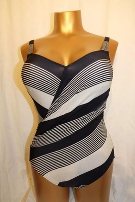 MARYAN MEHLHORN Bügel Badeanzug VOYAGE 4603 black/sand diagonale Streifen NEU