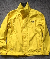 NWT THE NORTH FACE RESOLVE RAIN JACKET HOODED INSULATED YELLOW MENs SML FLAWLESS