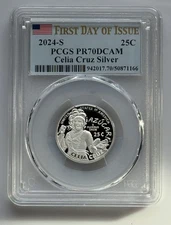 2024 S Silver Proof American Women Quarter Celia Cruz PCGS PR 70 DCAM First Day