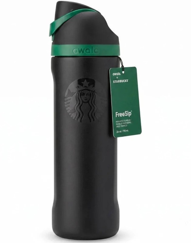 New Starbucks Owala FreeSip 24 Oz Stainless Steel Insulated Black Tumbler 