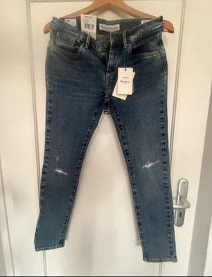 Pepe Jeans Unisex Kinder Skinny Jeans Blau Gr. 164 Five-Pocket mittl. Bundhöhe