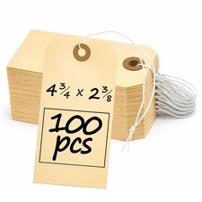 Manila Shipping Tags with Elastic Strings Large Durable Blank Paper Tags 4 ...