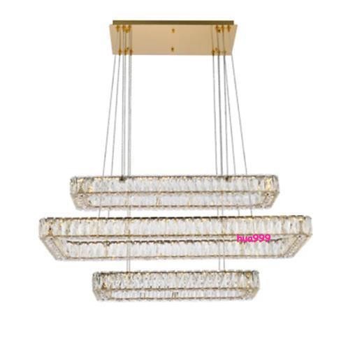 Large Goldish Kitchen Island Dining Room Crystal Chandelier Light Pendant 42 in