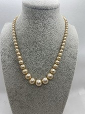 Vintage Faux Pearl Choker Necklace Rhinestone Slide Clasp 1950s Retro Bridgerton