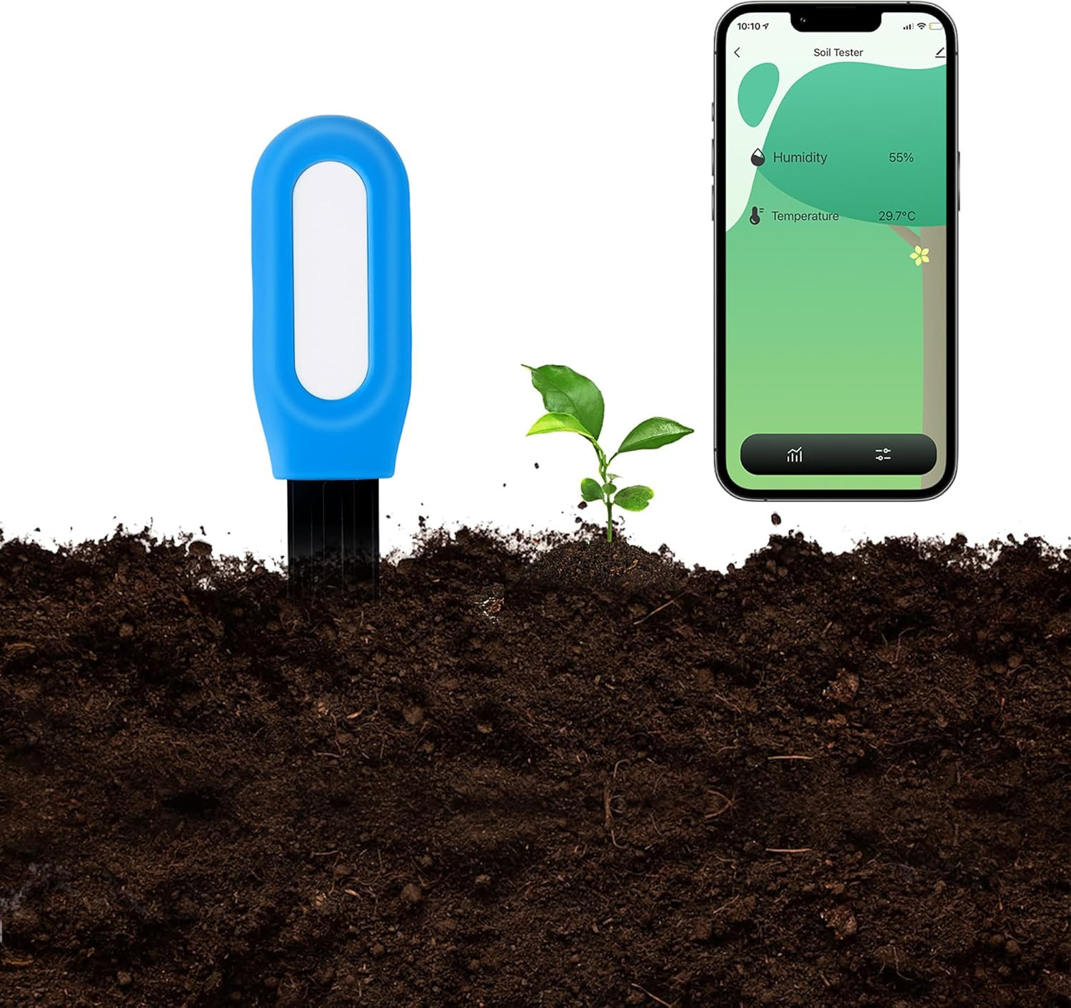 Soil Moisture Temperature Meter Temperature and Humidity Detector Accuracy 8.5Cm